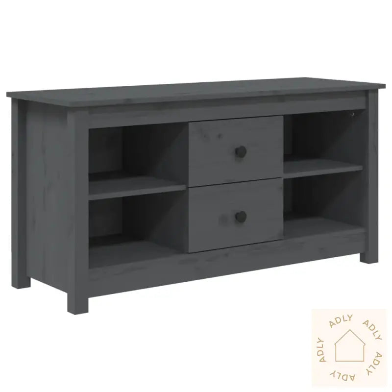 Tv-Benk Grå 103X36,5X52 Cm Heltre Furu