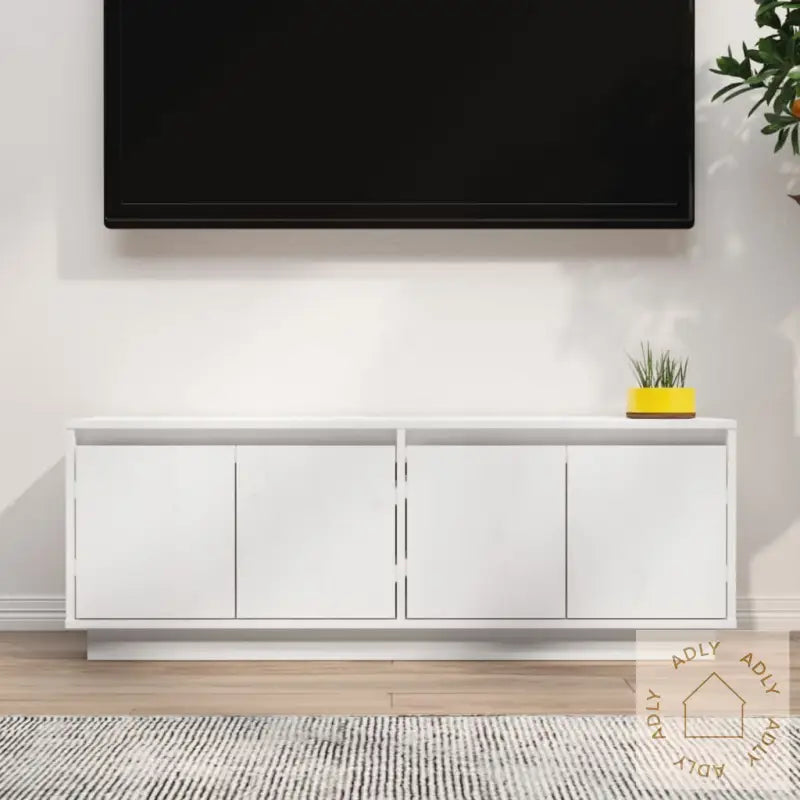Tv-Benk Hvit 110X34X40 Cm Heltre Furu