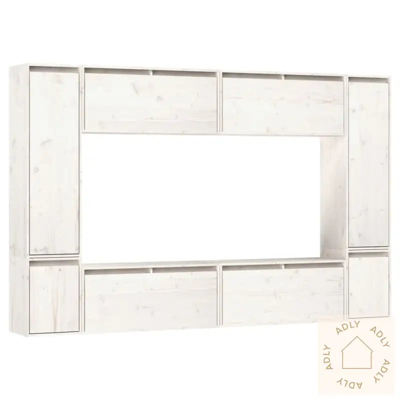 Tv-Benker 8 Stk Hvit Heltre Furu