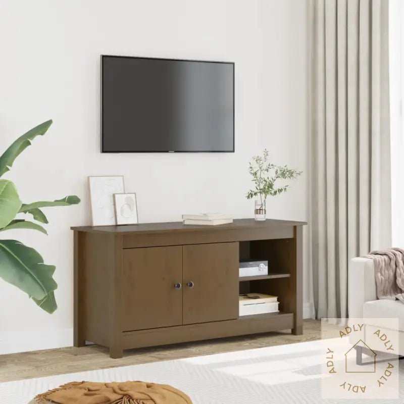 Tv-Benk Honningbrun 103X36,5X52 Cm Heltre Furu