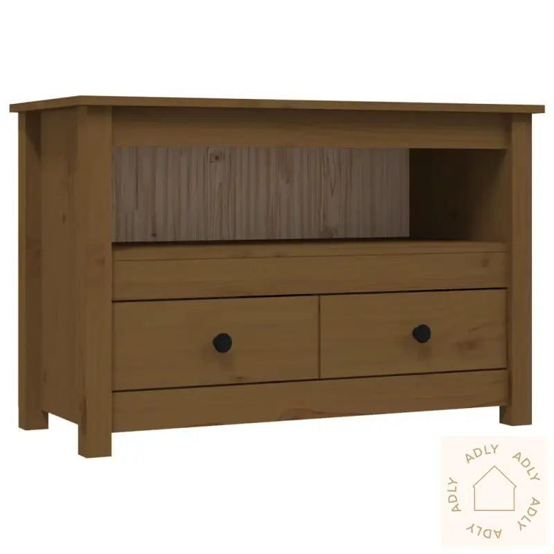 Tv-Benk Honningbrun 79X35X52 Cm Heltre Furu