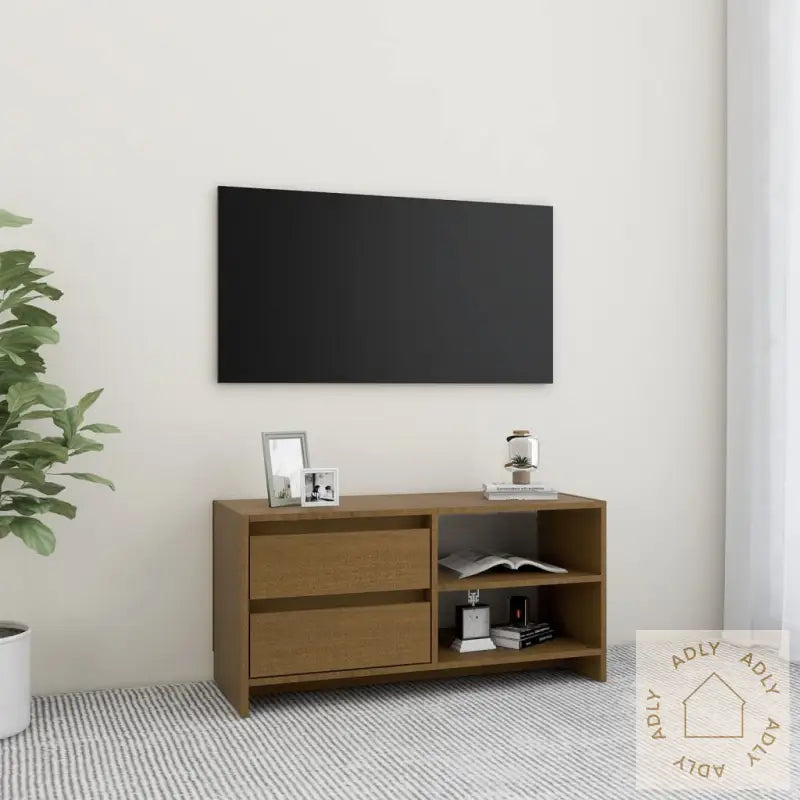 Tv-Benk 80X31X39 Cm Heltre Furu Honningbrun
