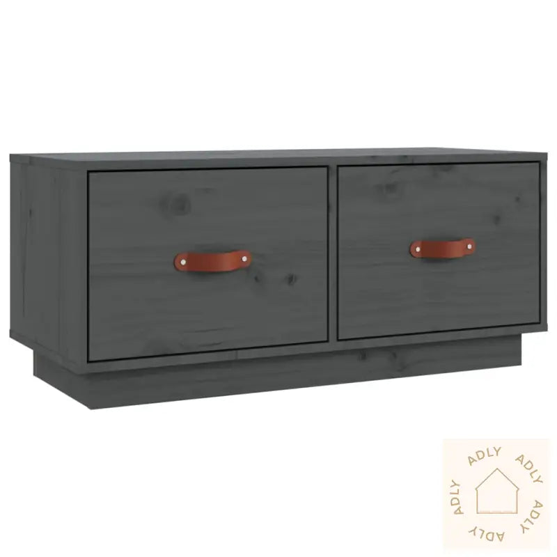 Tv-Benk Grå 80X34X35 Cm Heltre Furu