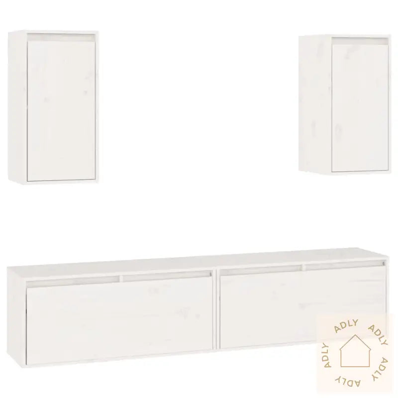 Tv-Benker 4 Stk Hvit Heltre Furu