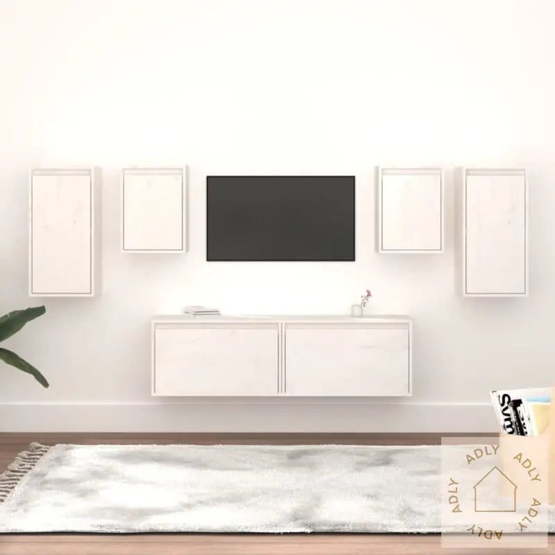 Tv-Benker 6 Stk Hvit Heltre Furu