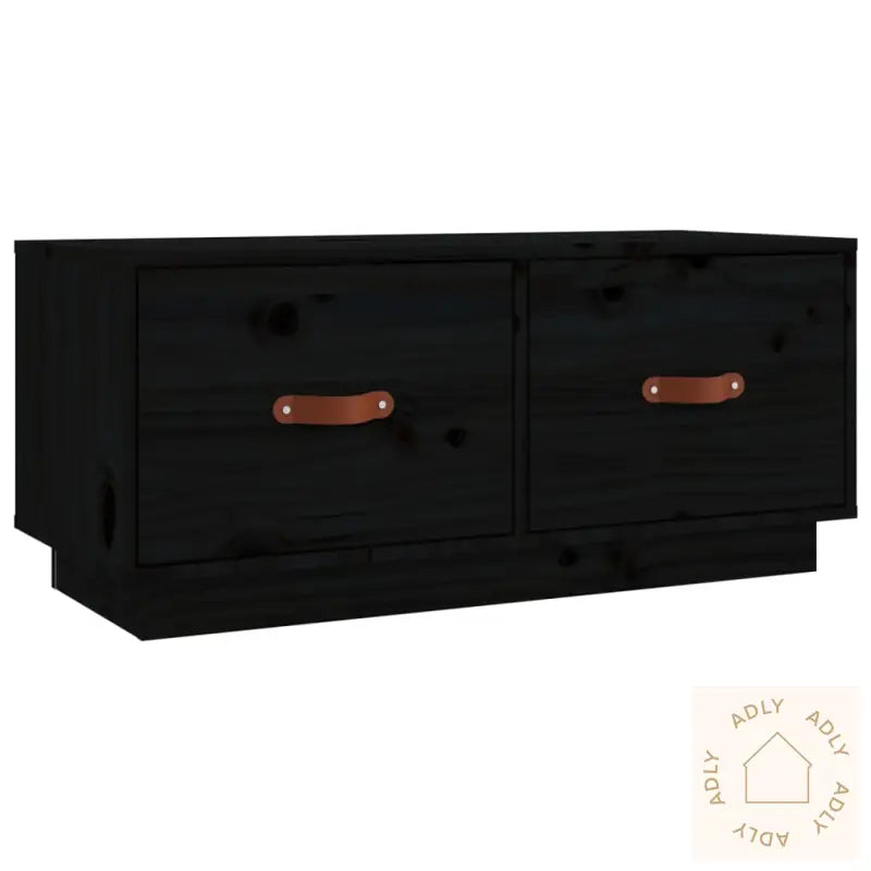 Tv-Benk Svart 80X34X35 Cm Heltre Furu