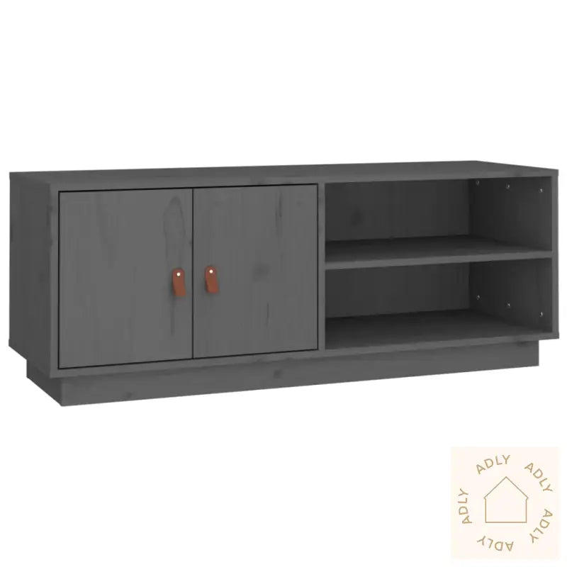 Tv-Benk Grå 105X34X40 Cm Heltre Furu