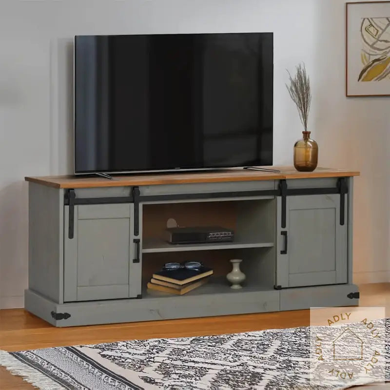 Tv-Skap Halden Med 2 Skyvedører Grå 150X40X60 Cm Heltre