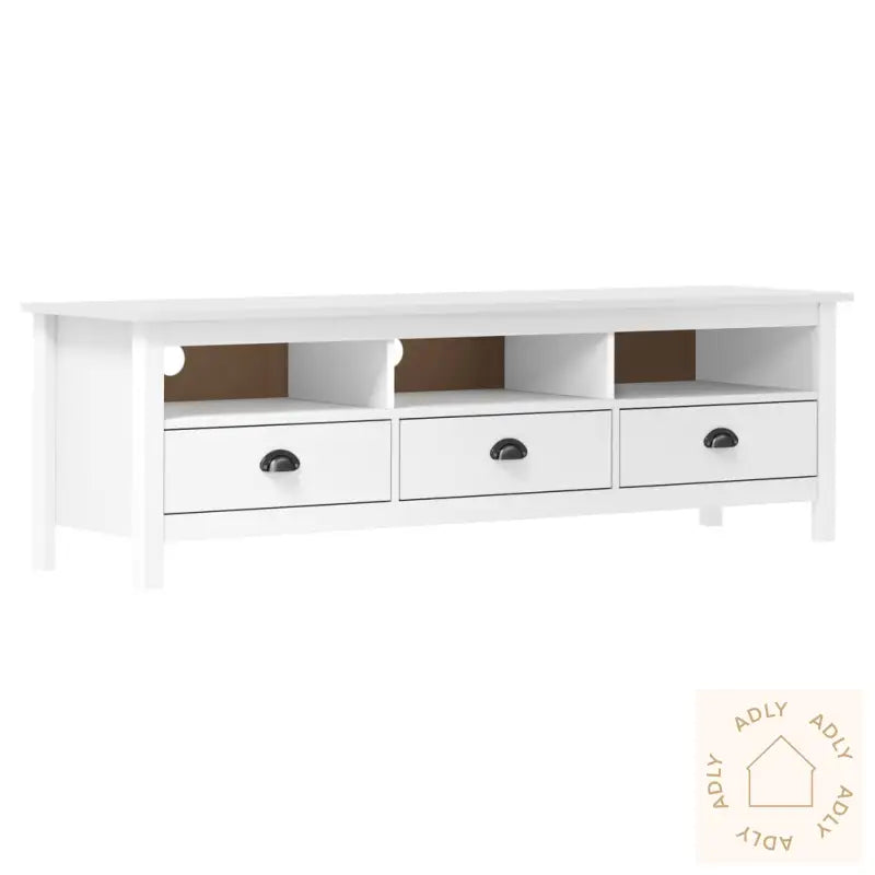 Tv-Benk Hill Hvit 158X40X47 Cm Heltre Furu