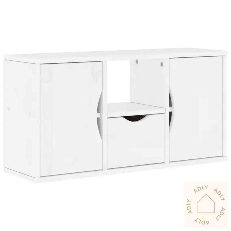 Tv-Skap Med Skuff Odda Hvit 79X24X40 Cm Heltre Furu