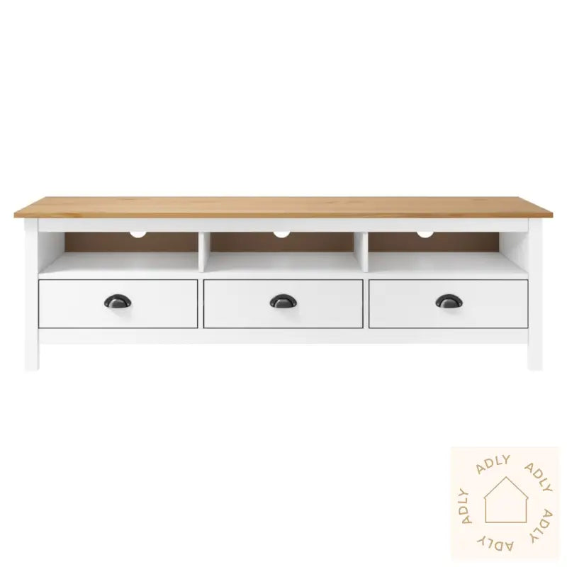 Tv-Benk Hill Hvit 158X40X47 Cm Heltre Furu