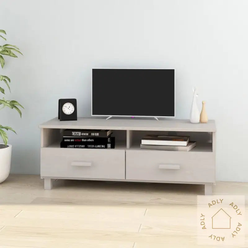 Tv-Benk Hamar Hvit 106X40X40 Cm Heltre Furu