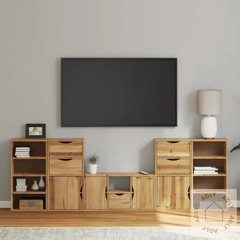 Tv-Enheter Med Oppbevaring 5-Delers Odda Heltre Furu