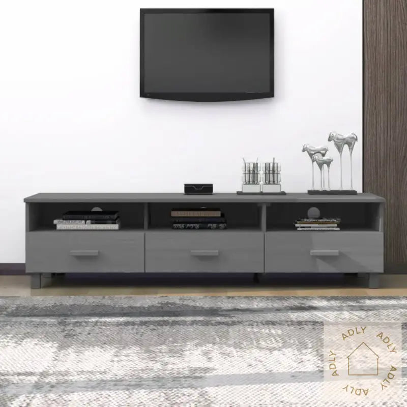 Tv-Benk Hamar Mørkegrå 158X40X40 Cm Heltre Furu