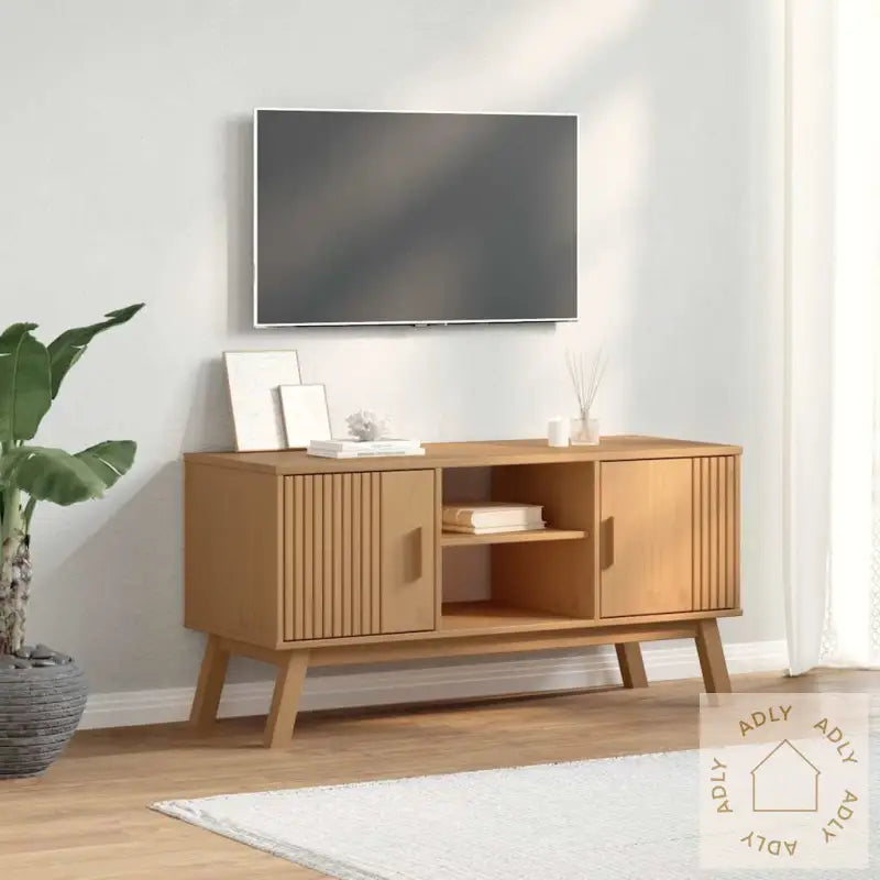 Tv-Benk Olden Brun 114X43X57 Cm Heltre Furu