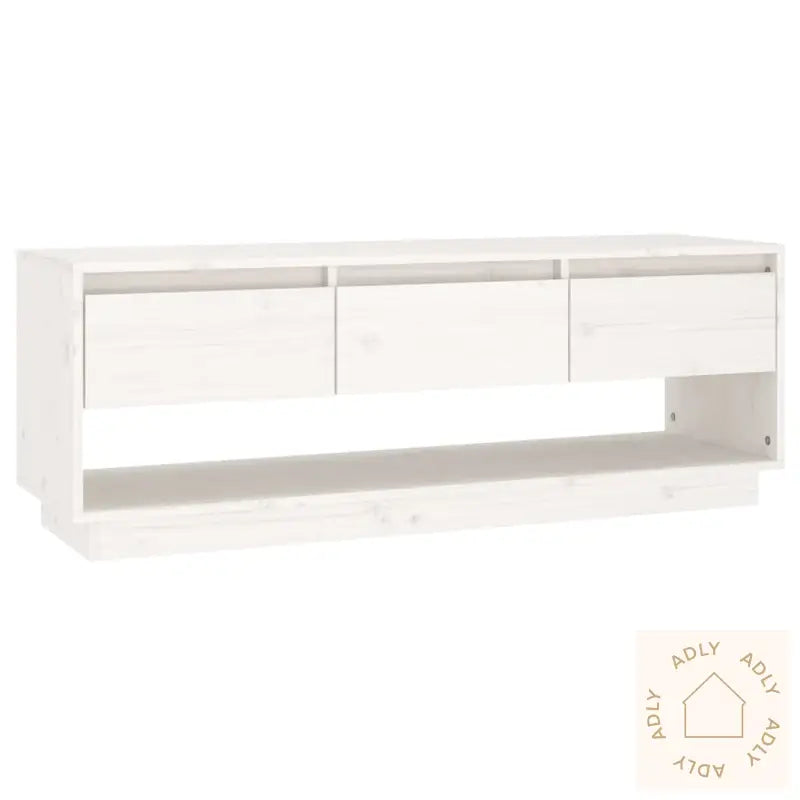 Tv-Benk Hvit 110,5X34X40 Cm Heltre Furu