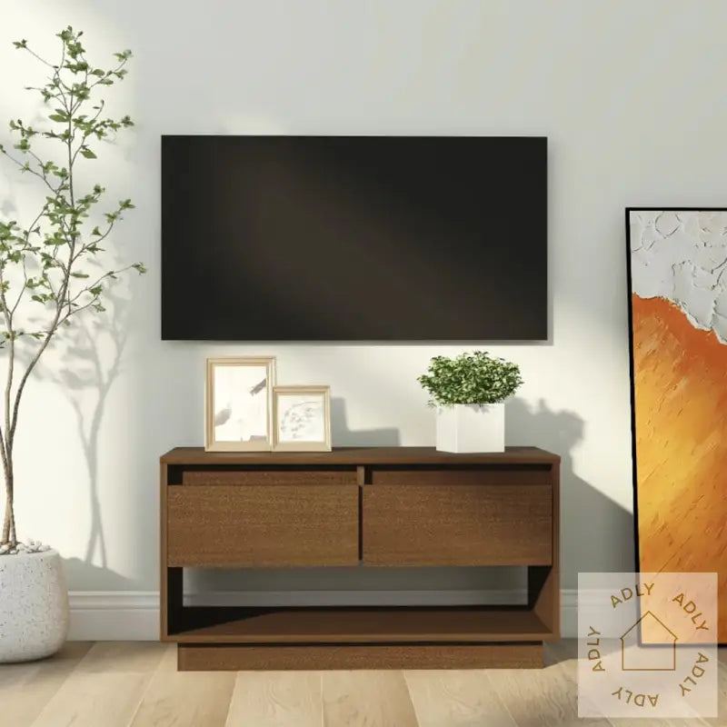 Tv-Benk Honningbrun 74X34X40 Cm Heltre Furu