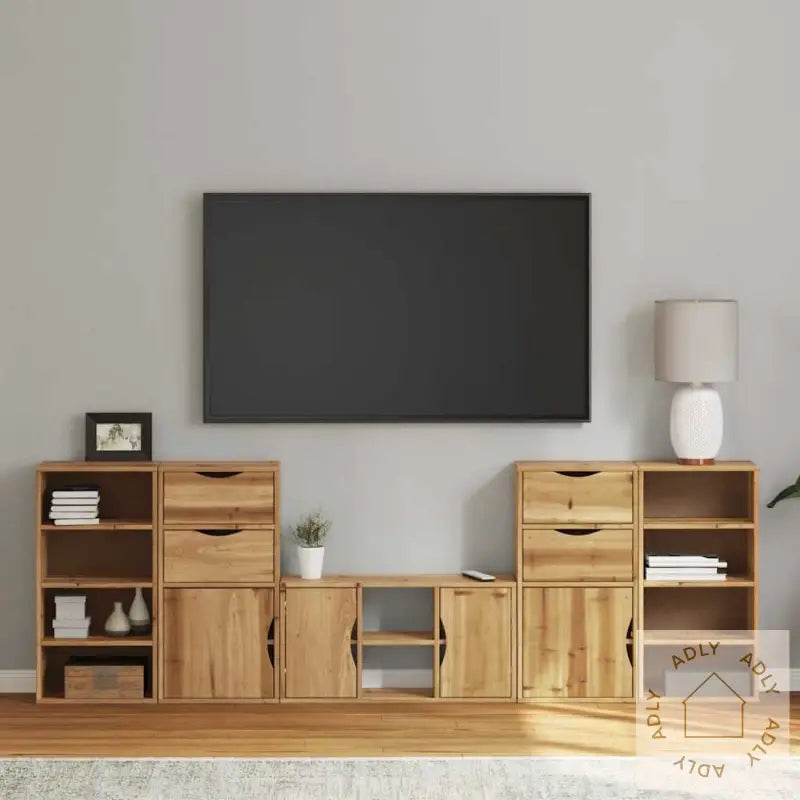 Tv-Enheter Med Oppbevaring 5-Delers Odda Heltre Furu