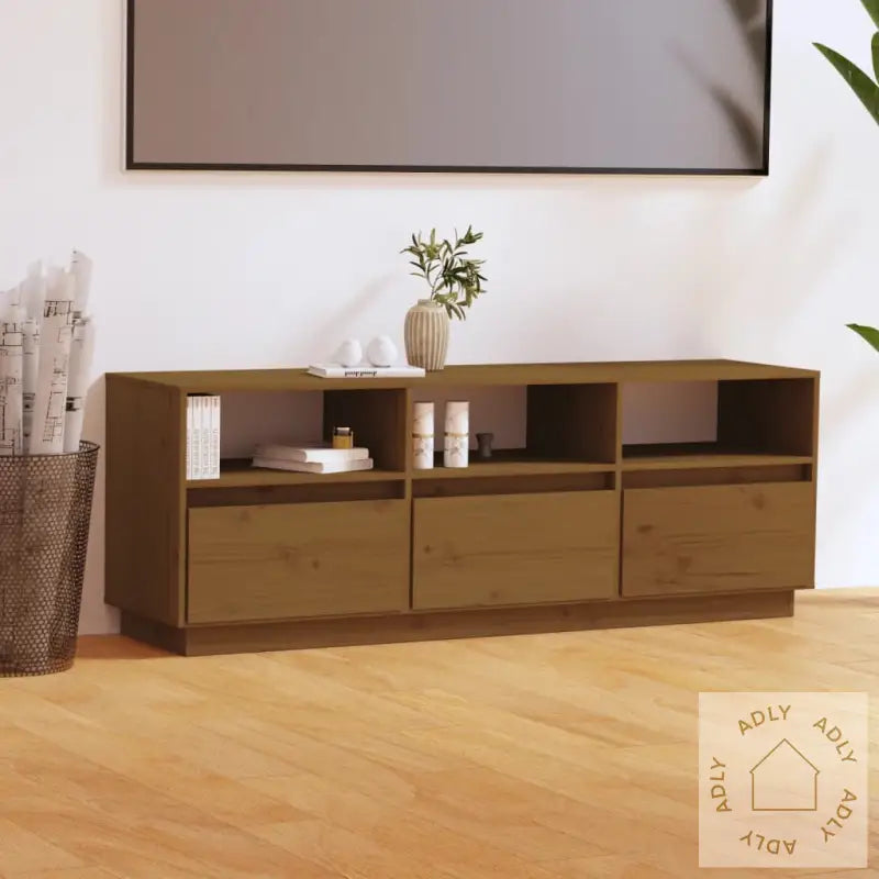 Tv-Benk Honningbrun 140X37X50 Cm Heltre Furu