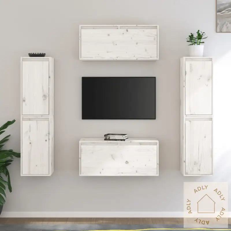 Tv-Benker 6 Stk Hvit Heltre Furu