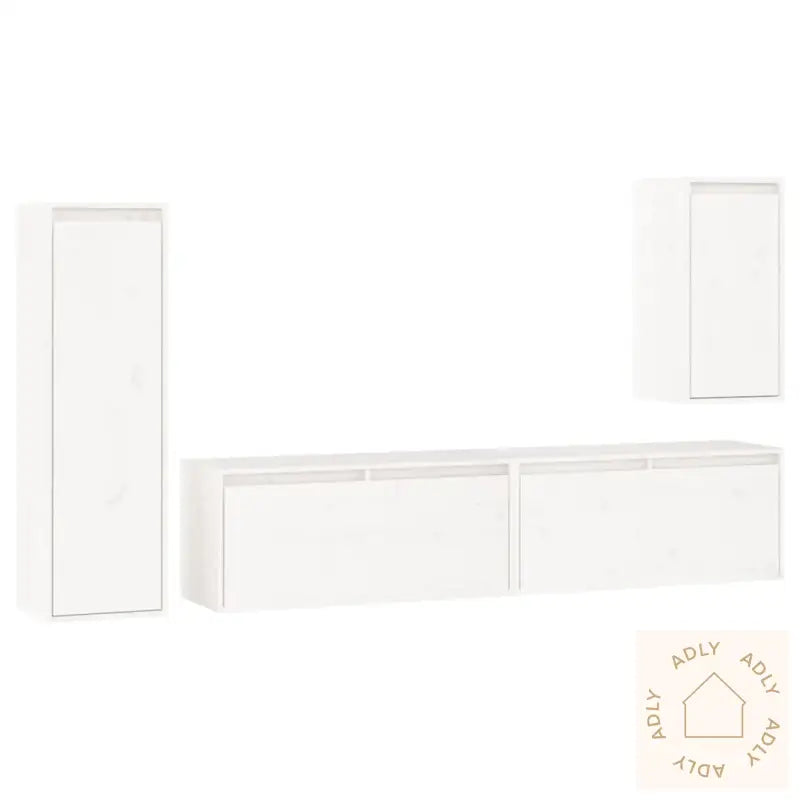 Tv-Benker 4 Stk Hvit Heltre Furu