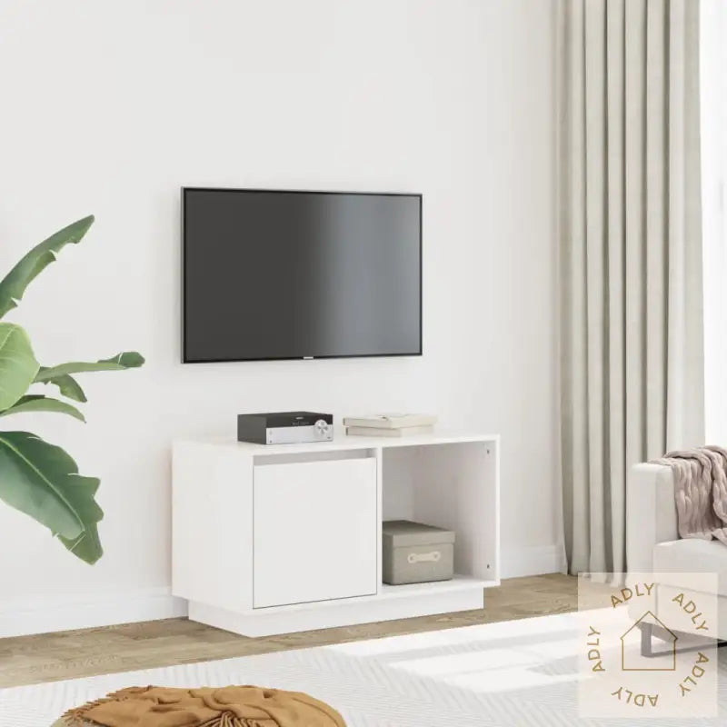 Tv-Benk Hvit 74X35X44 Cm Heltre Furu