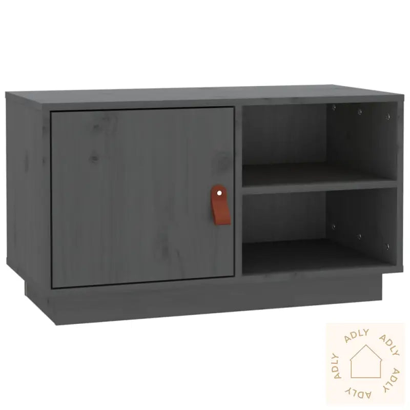 Tv-Benk Grå 70X34X40 Cm Heltre Furu