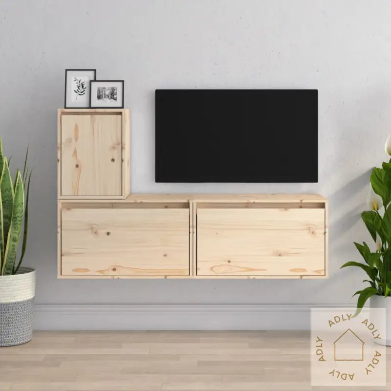 Tv-Benker 3 Stk Heltre Furu