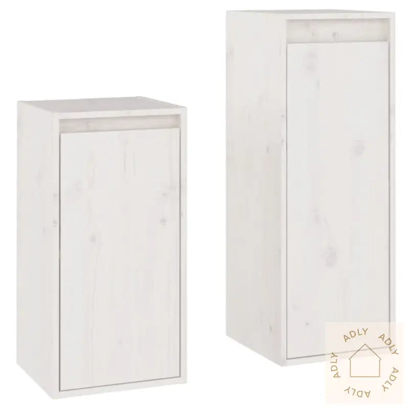 Tv-Benker 2 Stk Hvit Heltre Furu