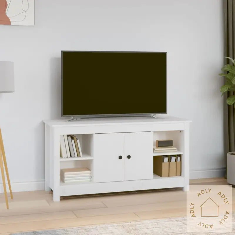 Tv-Benk Hvit 103X36,5X52 Cm Heltre Furu