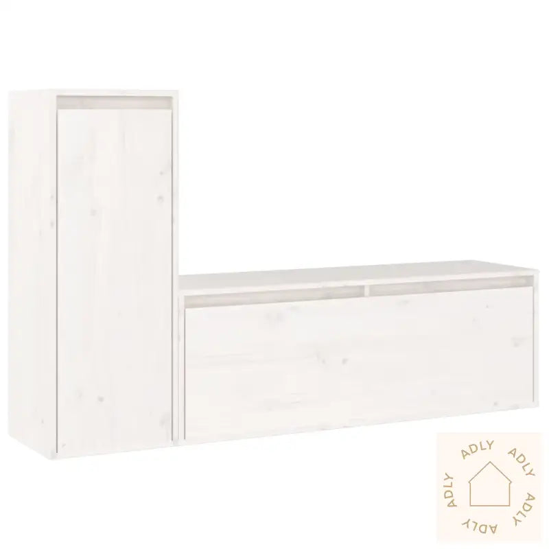 Tv-Benker 2 Stk Hvit Heltre Furu