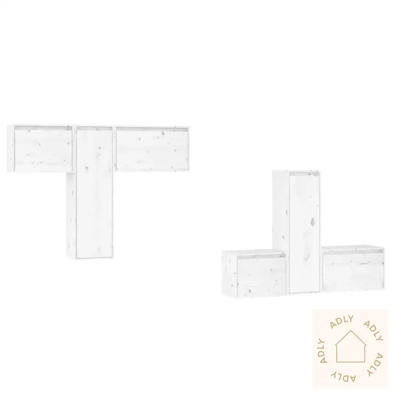 Tv-Benker 6 Stk Hvit Heltre Furu