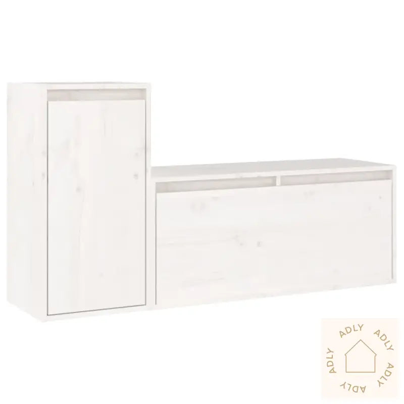Tv-Benker 2 Stk Hvit Heltre Furu