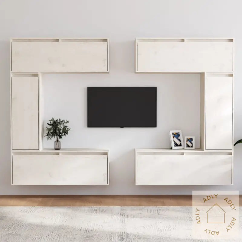 Tv-Benker 6 Stk Hvit Heltre Furu