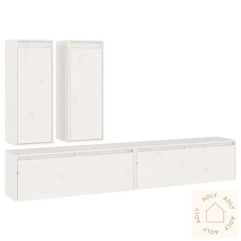 Tv-Benker 4 Stk Hvit Heltre Furu