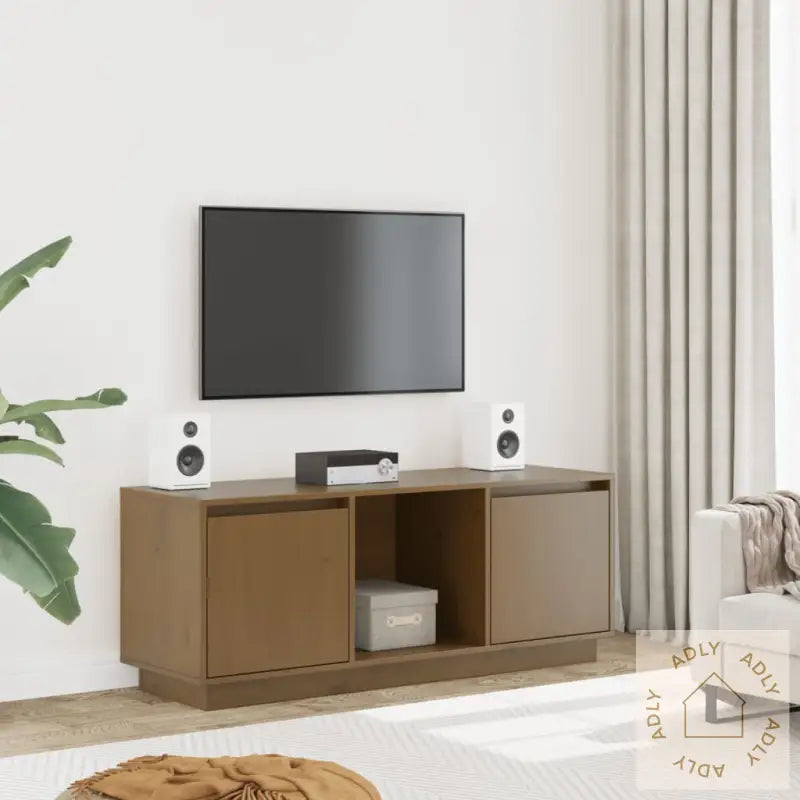 Tv-Benk Honningbrun 110,5X35X44 Cm Heltre Furu