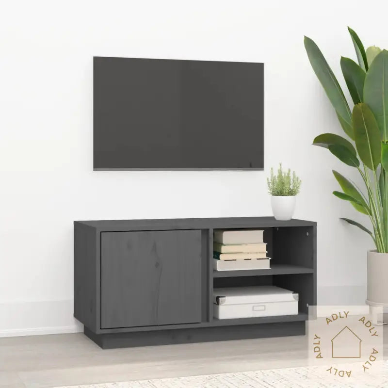 Tv-Benk Grå 80X35X40,5 Cm Heltre Furu