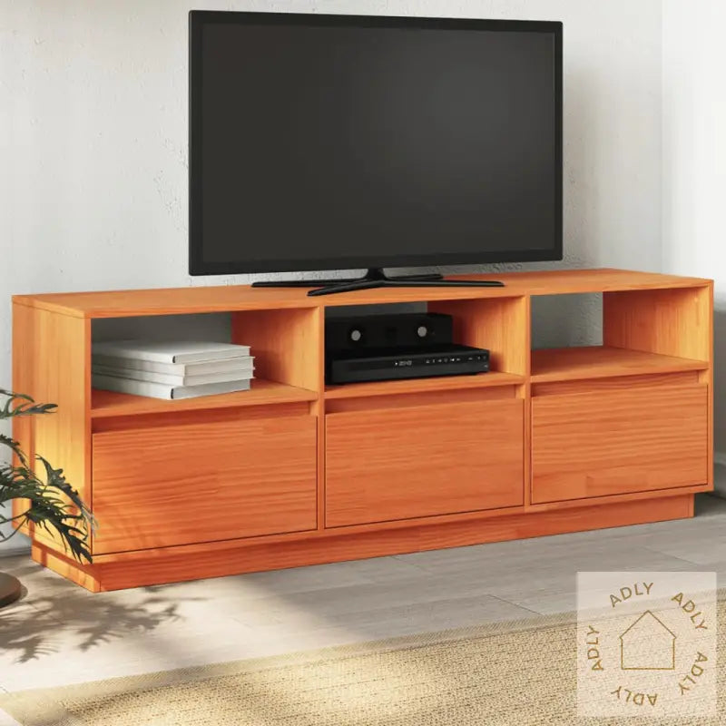 Tv-Benk Voksbrun 140X37X50 Cm Heltre Furu