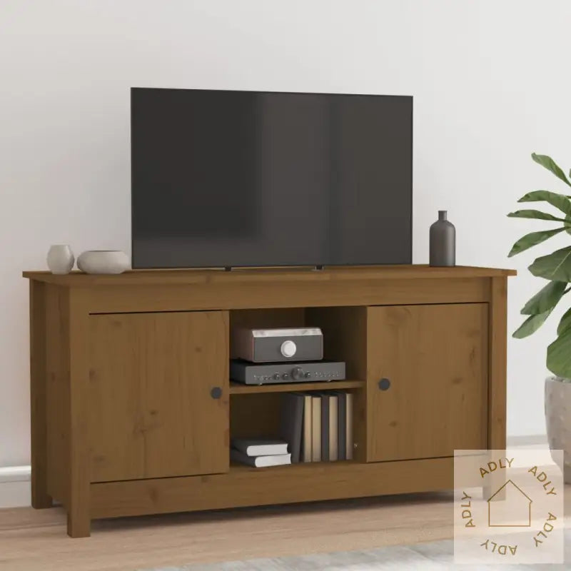 Tv-Benk Honningbrun 103X36,5X52 Cm Heltre Furu