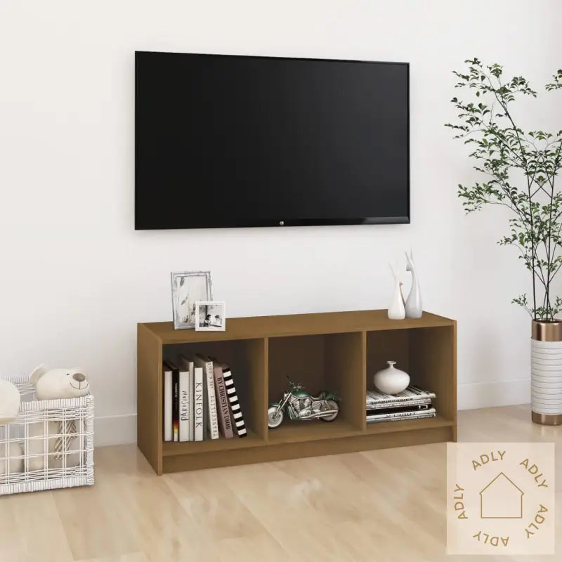 Tv-Benk Honningbrun 104X33X41 Cm Heltre Furu