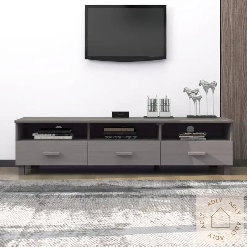 Tv-Benk Hamar Lysegrå 158X40X40 Cm Heltre Furu