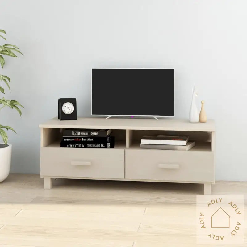 Tv-Benk Hamar Honningbrun 106X40X40 Cm Heltre Furu
