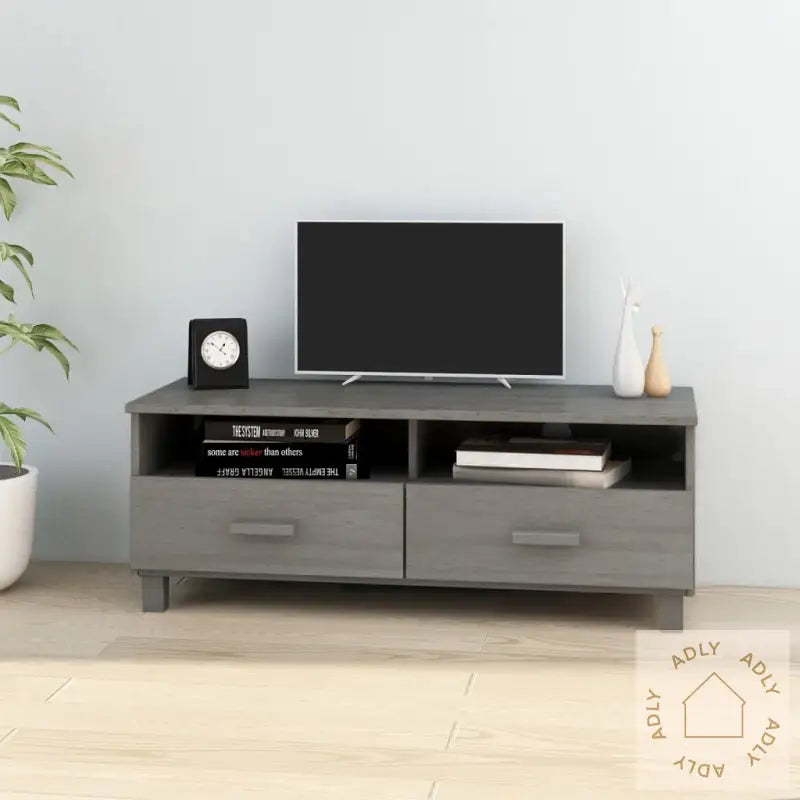 Tv-Benk Hamar Lysegrå 106X40X40 Cm Heltre Furu