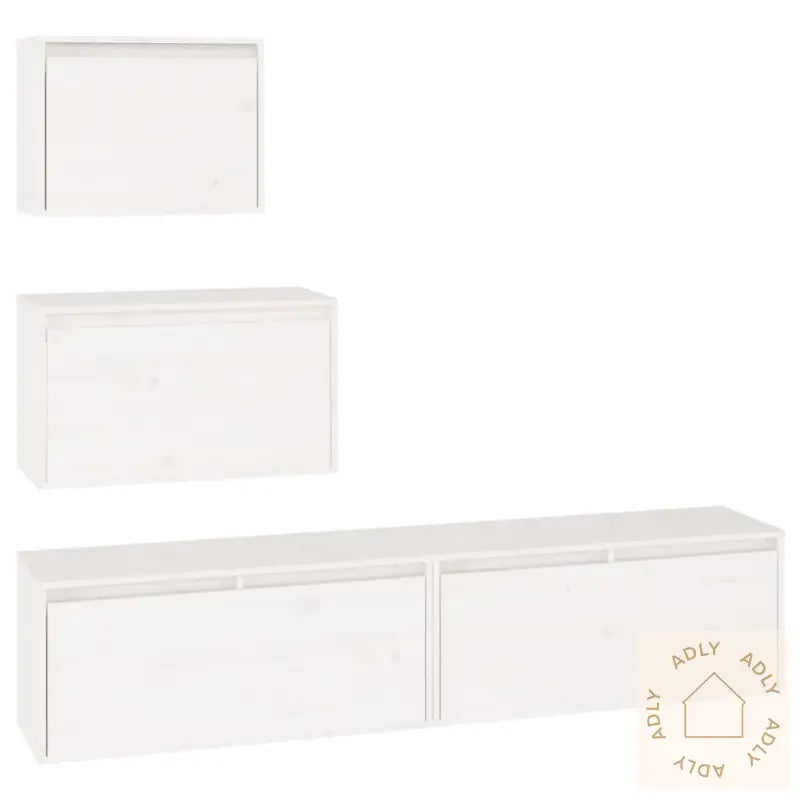 Tv-Benker 4 Stk Hvit Heltre Furu