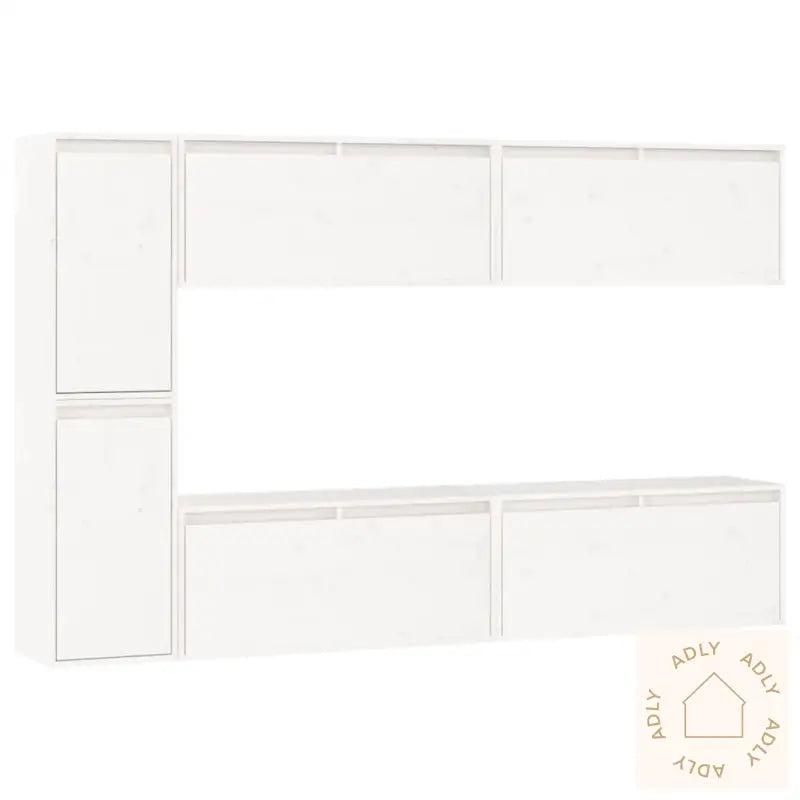Tv-Benker 6 Stk Hvit Heltre Furu