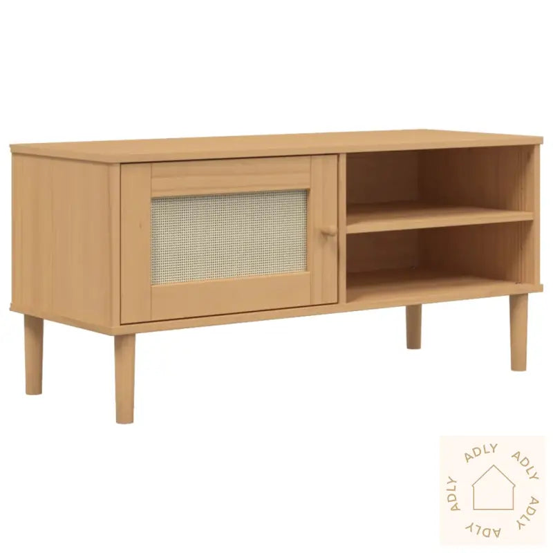 Tv-Benk Senja Rotting-Utseende Brun 106X40X49 Cm Heltre Furu