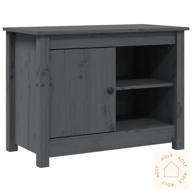 Tv-Benk Grå 70X36,5X52 Cm Heltre Furu