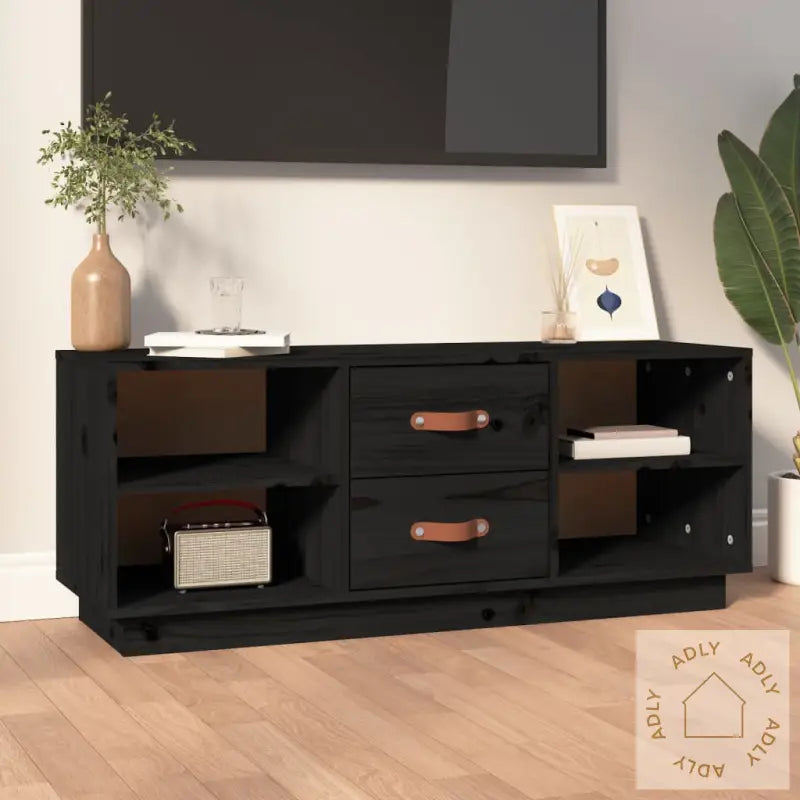 Tv-Benk Svart 100X34X40 Cm Heltre Furu