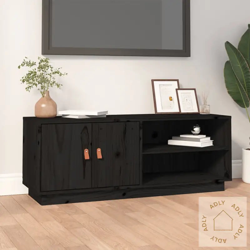 Tv-Benk Svart 105X34X40 Cm Heltre Furu