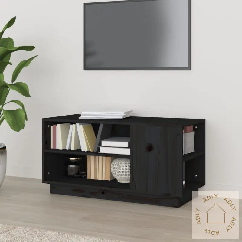 Tv-Benk Svart 80X35X40,5 Cm Heltre Furu
